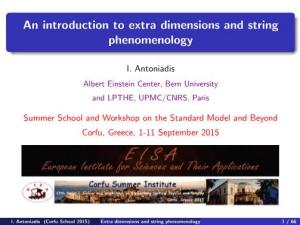 An Introduction to Extra Dimensions and String Phenomenology
