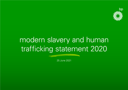 Modern Slavery and Human Trafficking Statement 2020