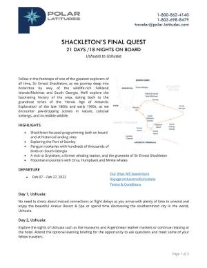 Shackleton's Final Quest