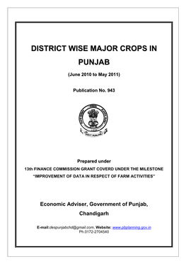 District Wise Major Crops in Punjab