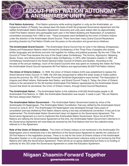 About First Nation Autonomy & Anishinabek Unity