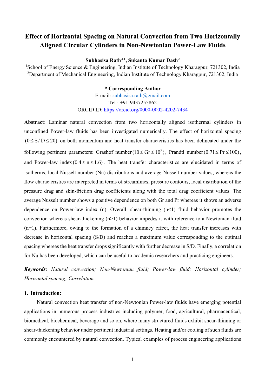 Effect of Horizontal Spacing on Natural Convection from Two Horizontally Aligned Circular Cylinders in Non-Newtonian Power-Law Fluids