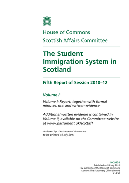 The Student Immigration System in Scotland