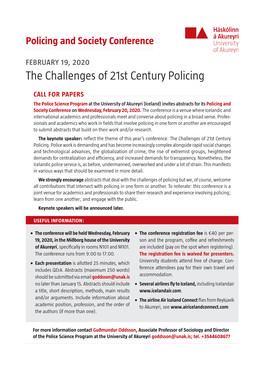 The Challenges of 21St Century Policing