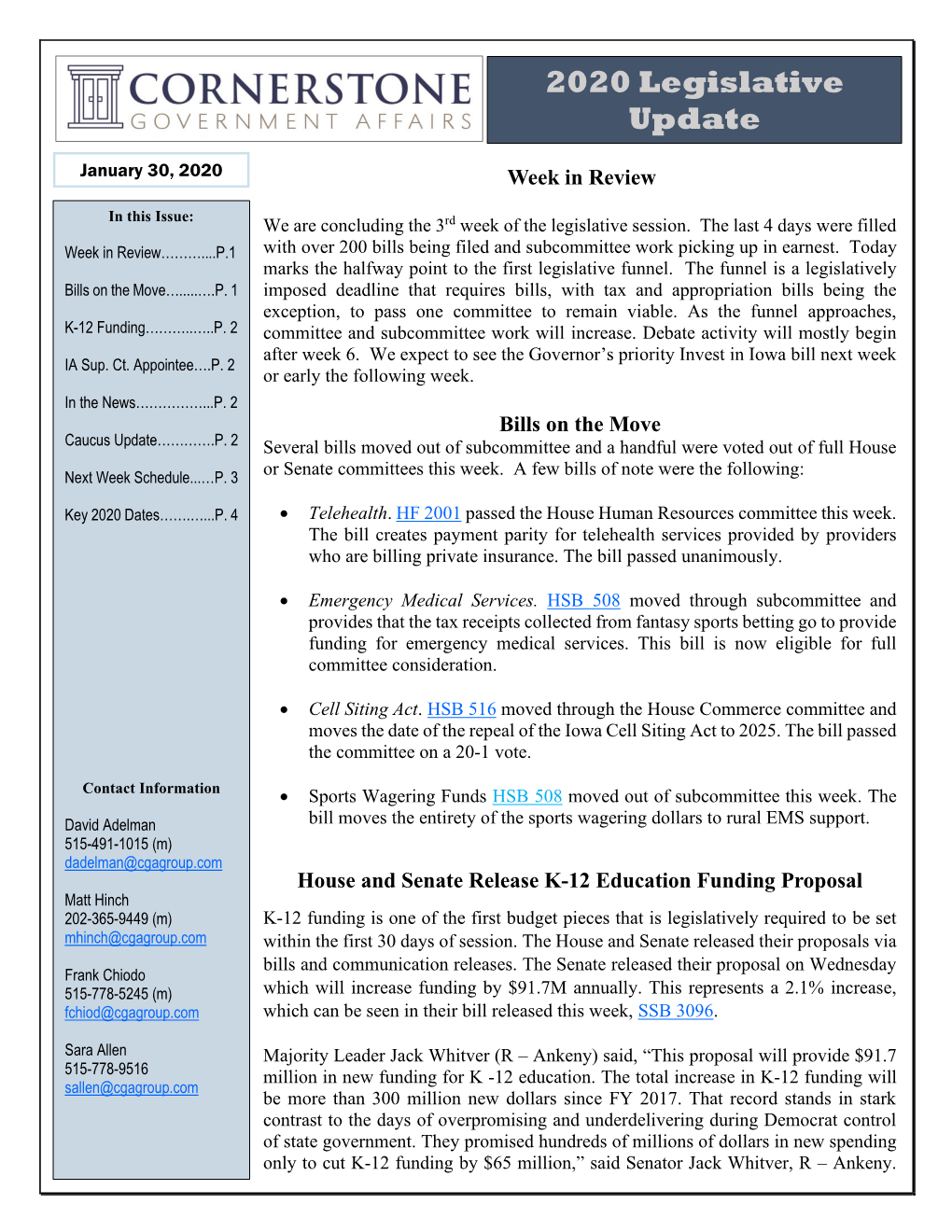 2020 Legislative Update