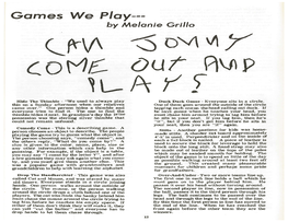 Games We Play--- , by Melanie Grillo Cflv’ (DM6 out Cnp