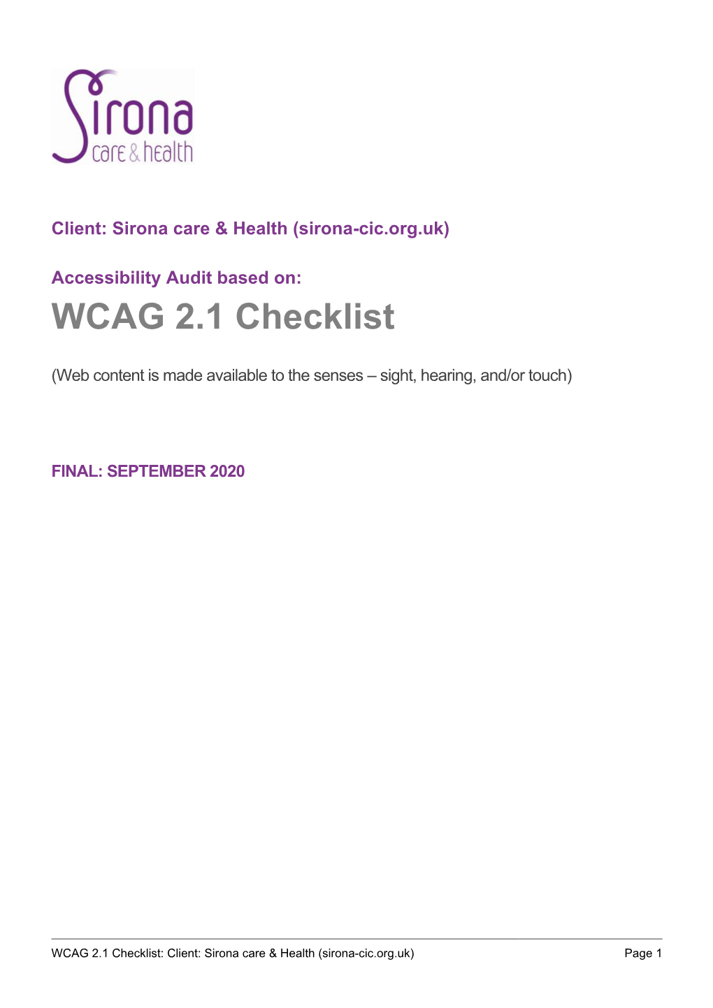 Webaim's WCAG 2.0 Checklist