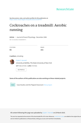 Cockroaches on a Treadmill: Aerobic Running