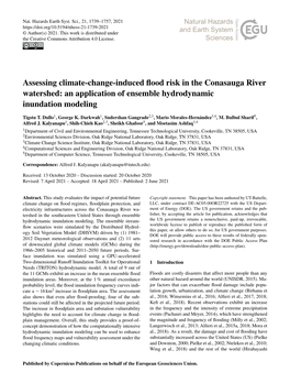 Assessing Climate-Change-Induced Flood Risk in the Conasauga River