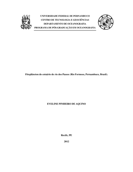 Fitoplâncton Do Estuário Do Rio Dos Passos (Rio Formoso, Pernambuco, Brasil)
