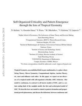Self-Organized Criticality and Pattern Emergence Through the Lens of Tropical Geometry