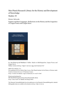 Empires and Their Languages: Reflections on the History and the Linguistics of Lingua Franca and Lingua Sacra