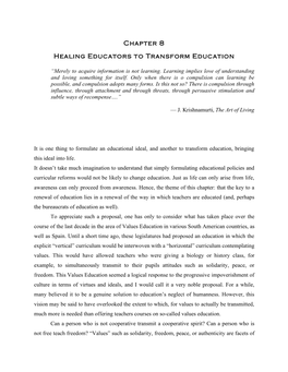 Chapter 8 Healing Educators to Transform Education