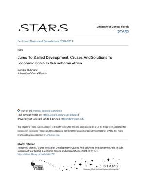 Causes and Solutions to Economic Crisis in Sub-Saharan Africa
