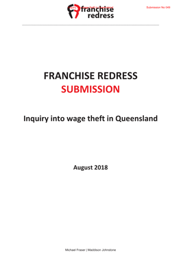 Franchise Redress Submission