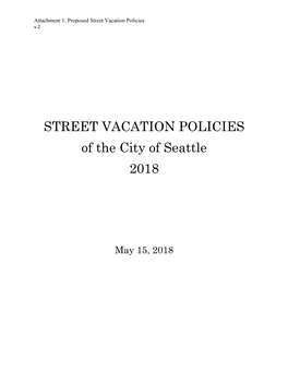 City Council's Policies on Street and Alley Vacations