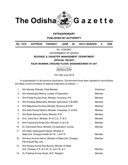 The Odisha G a Z E T T E