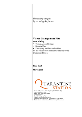 Quarantine Station Visitor Management Plan (PDF 3.4MB)