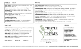 Thistle & Thyme Menu