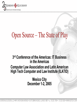 Open Source – the State of Play