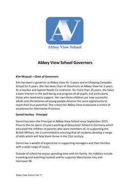 Abbey View School Governors
