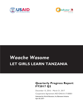Waache Wasome LET GIRLS LEARN TANZANIA