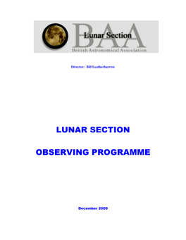 Lunar Section Observing Programme