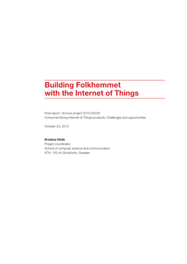 Building Folkhemmet with the Internet of Things