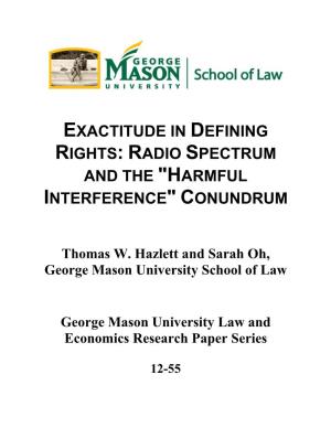 Exactitude in Defining Radio Frequency Rights