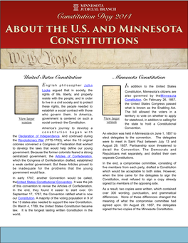 About the U.S. and Minnesota Constitutions