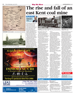 The Rise and Fall of an East Kent Coal Mine Way We Were Richard West Founder of the Chaucer Education P Ro J E C T Vle.Tcep.Org.Uk