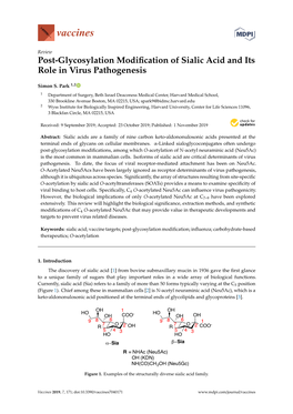 Post-Glycosylation Modification of Sialic Acid and Its Role in Virus