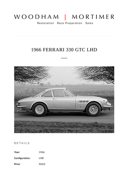 1966 Ferrari 330 Gtc Lhd
