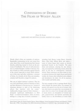 Confessions of Desire: the Films of Woody Allen