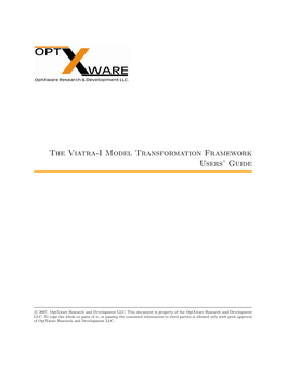 The Viatra-I Model Transformation Framework Users' Guide