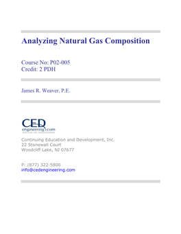 Analyzing Natural Gas Composition