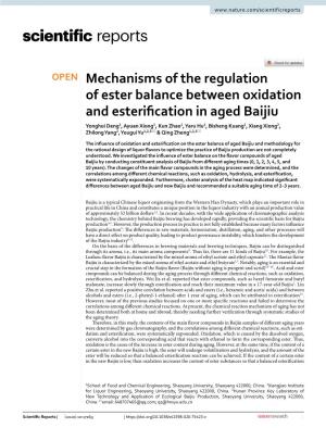 Mechanisms of the Regulation of Ester Balance Between Oxidation And