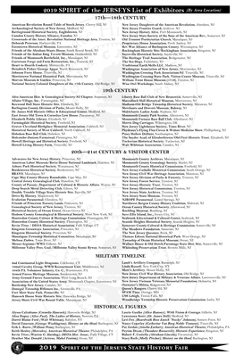 2019 SPIRIT of the JERSEYS List of Exhibitors List