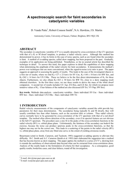 A Spectroscopic Search for Faint Secondaries in Cataclysmic Variables