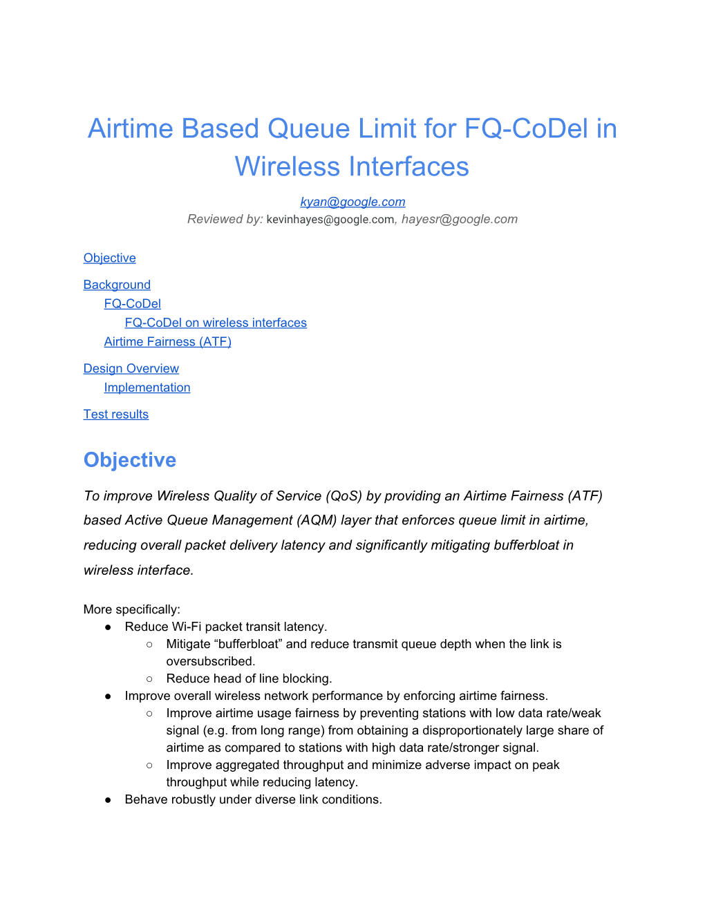 Airtime Based Queue Limit for FQ-Codel in Wireless Interfaces