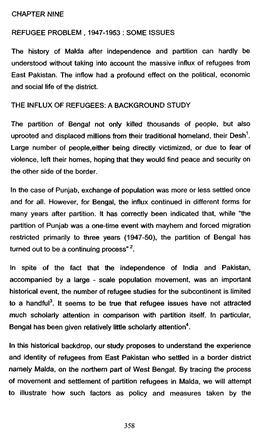 Chapter Nine Refugee Problem , 1947-1953