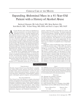 Expanding Abdominal Mass in a 41-Year-Old Patient with a History of Alcohol Abuse