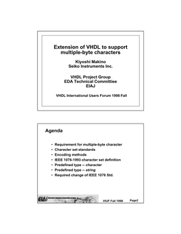 Extension of VHDL to Support Multiple-Byte Characters