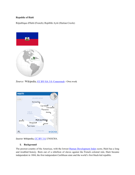 Republic of Haiti République D'haïti (French); Repiblik Ayiti