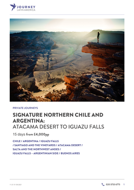 Atacama Desert to Iguazu Falls