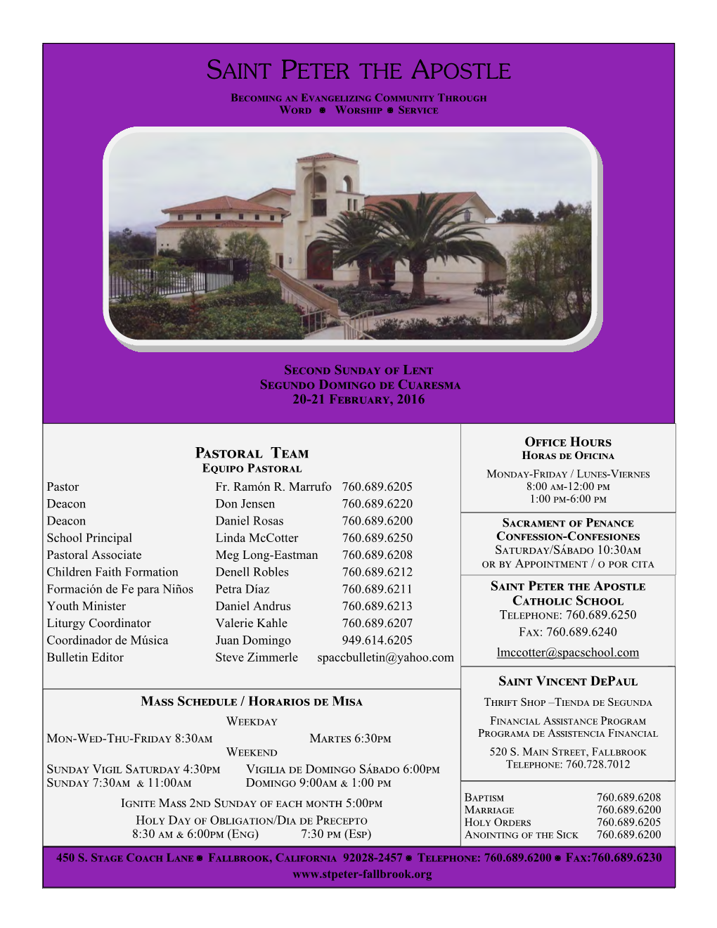 Saint Peter the Apostle Parish Fallbrook