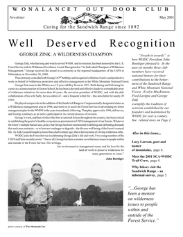 Newsletter May 2001