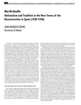 North-South: Rationalism and Tradition in the New Towns of the Reconstruction in Spain (1 939-1 958)