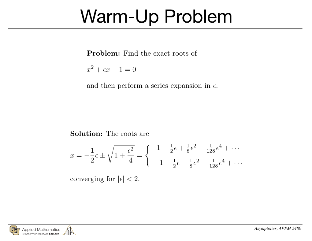 Warm-Up Problem