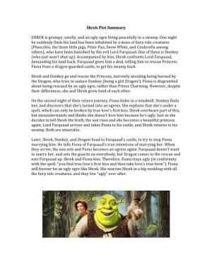 Shrek Plot Summary
